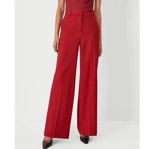 Ann Taylor Red Knit Wide Leg Trouser Pants Size 6